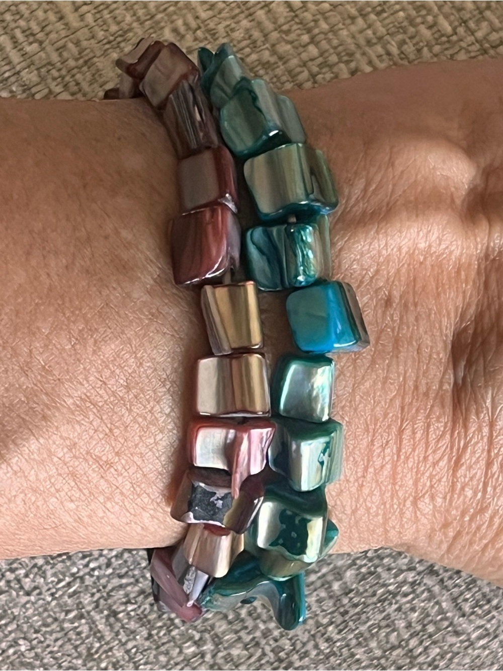 (2) Mother of Pearl Shell Bracelets